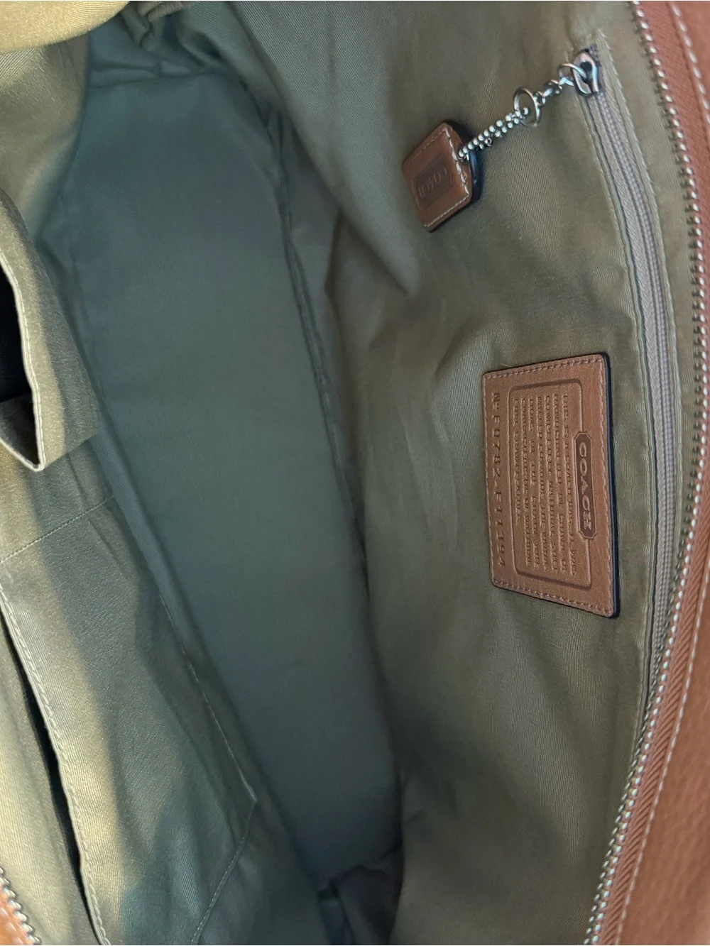 Coach Oversized Tan Leather Crossbody Tote with Brown Trim Beautiful Bag